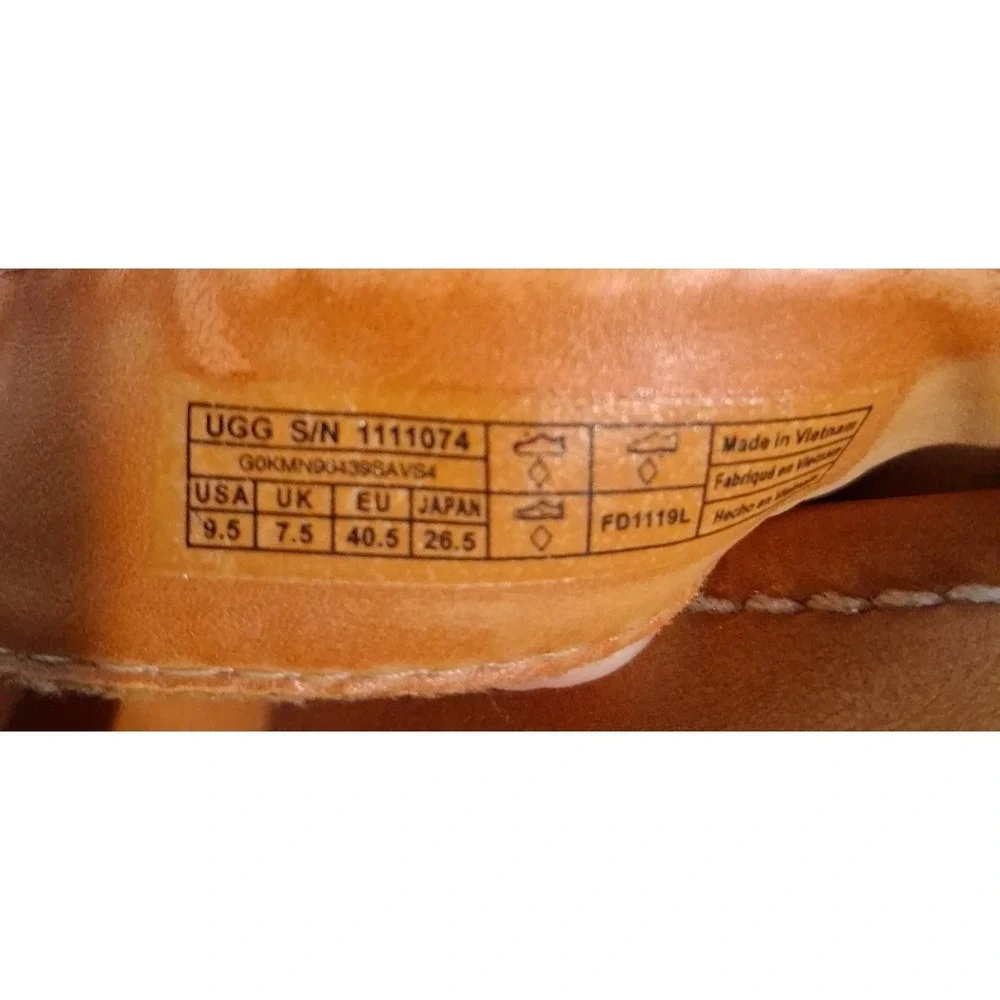 UGG Tuolumne White Snake Embossed Leather Thong Sandals 1111074‎ Womens 9.5